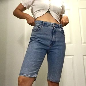 Light Wash High-Waisted Denim Shorts
